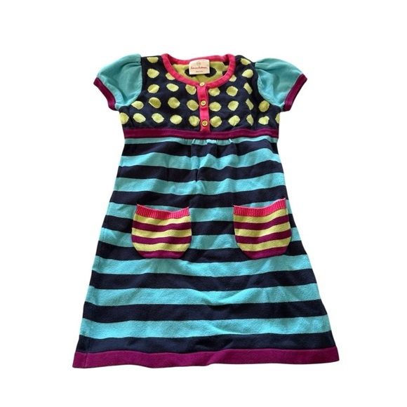 Hanna Andersson Blue Black Puff Sleeve Sundress - Picture 1 of 3